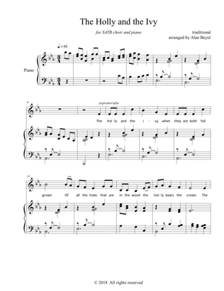 The Holly and the Ivy (SATB and piano) 5 pages.