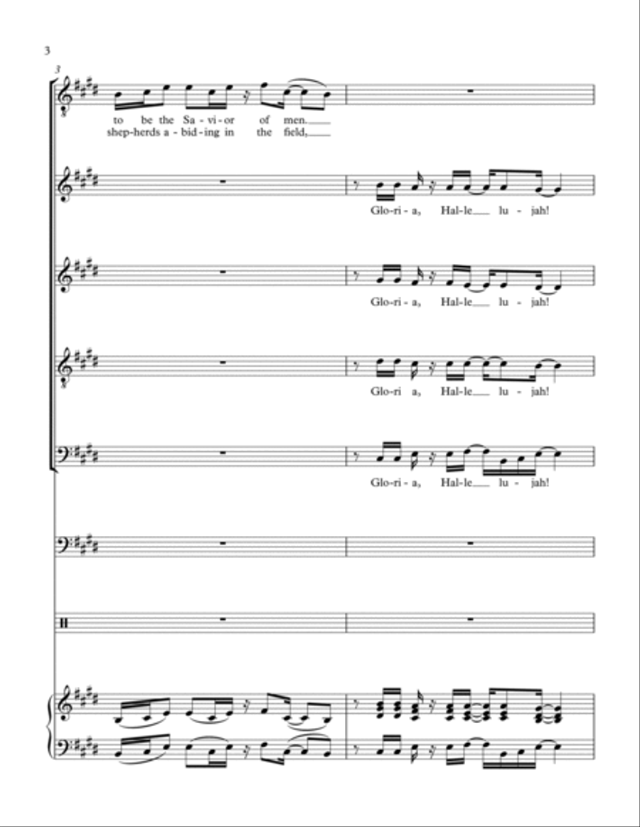 Gloria, Hallelujah Gloria, Hallelujah 4-Part scores gallery preview page 4