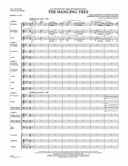 The Hanging Tree (from The Hunger Games: Mockingjay Part 1) - Conductor Score (Full Score)