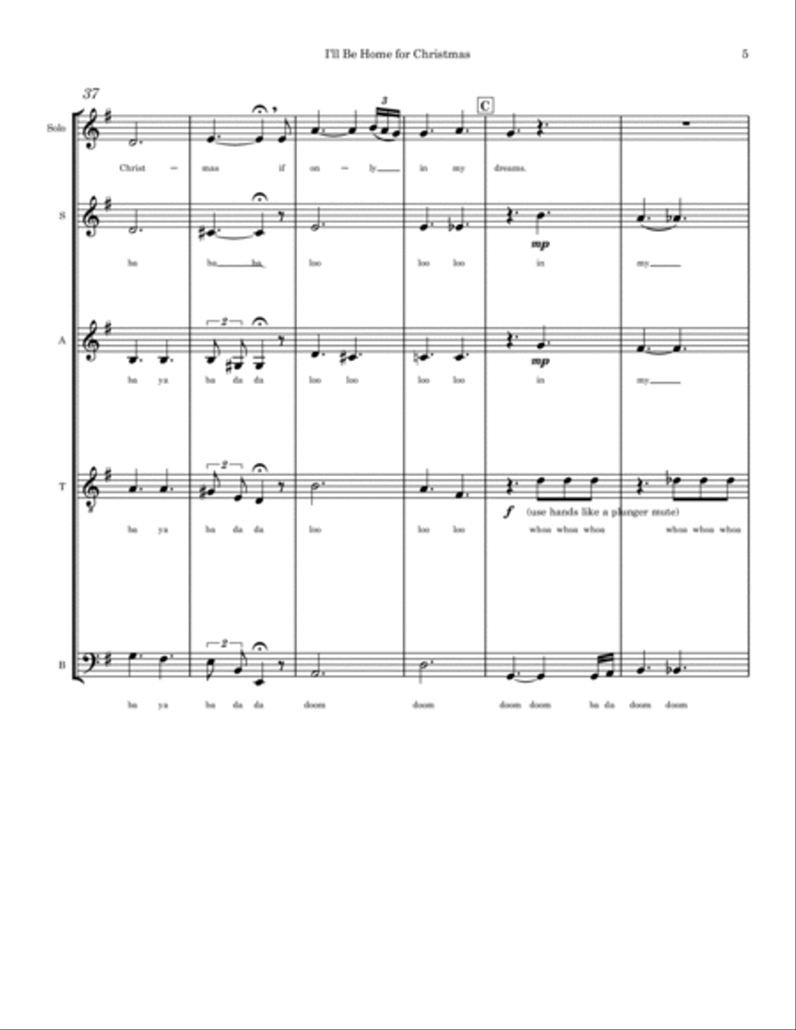 I'll Be Home For Christmas 4-Part scores gallery preview page 5