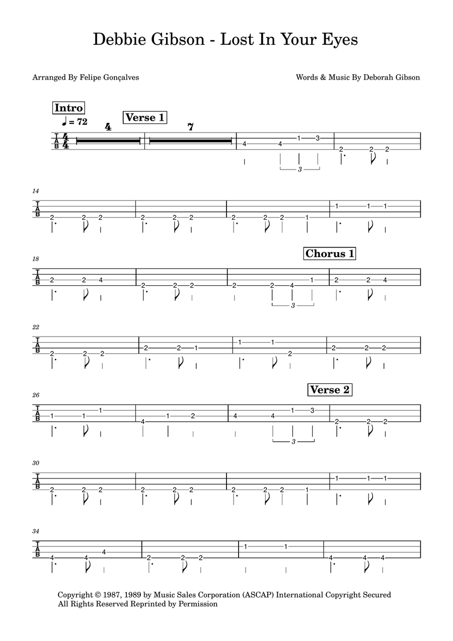 Lost In Your Eyes Lost In Your Eyes Acoustic Guitar scores gallery preview page 1