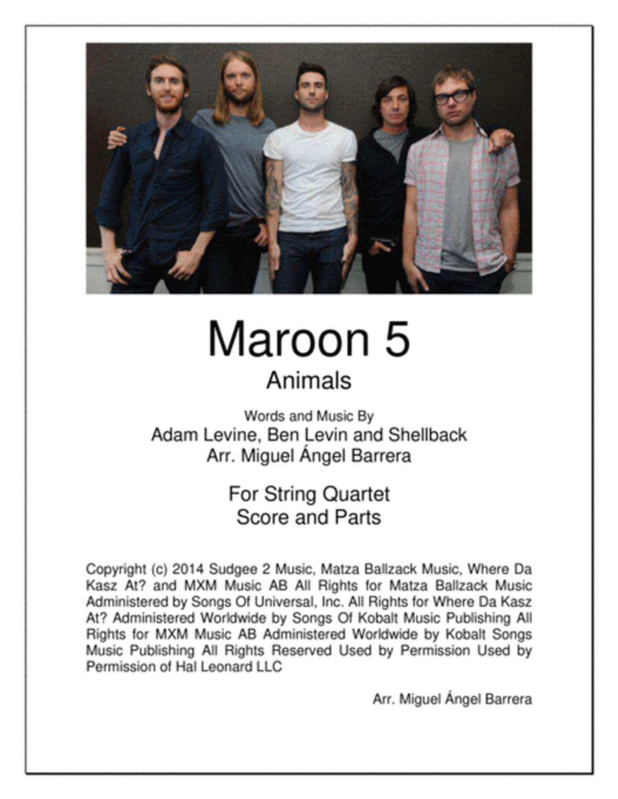 Animals, Maroon 5, String Quartet image number null