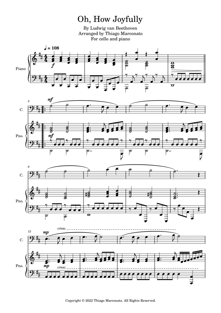Oh, How Joyfully Oh, How Joyfully Piano scores gallery preview page 1