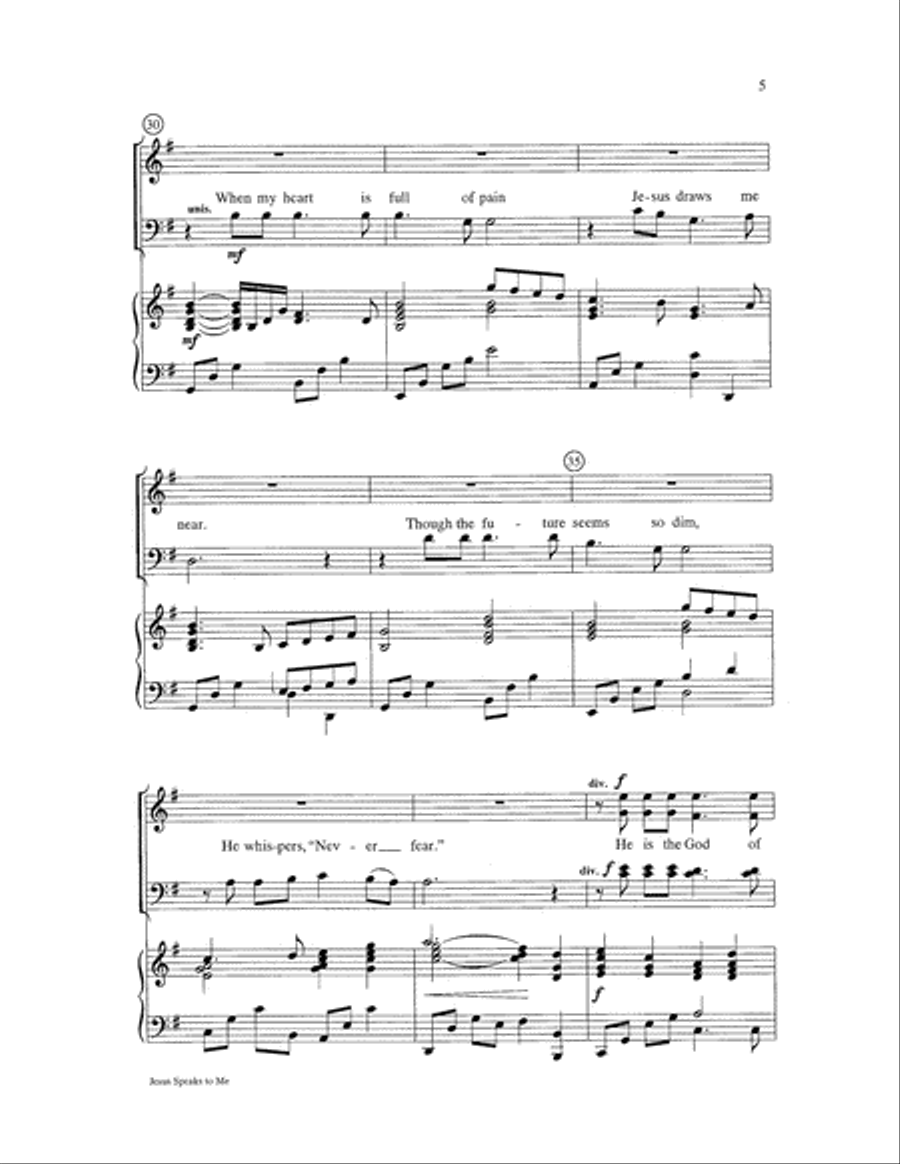 Jesus Speaks to Me Choir scores gallery preview page 5