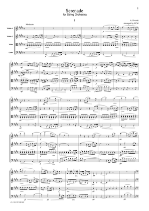 Book cover for Dvorak Serenade for String Orchestra, 1st mvt., for string quartet, CD205