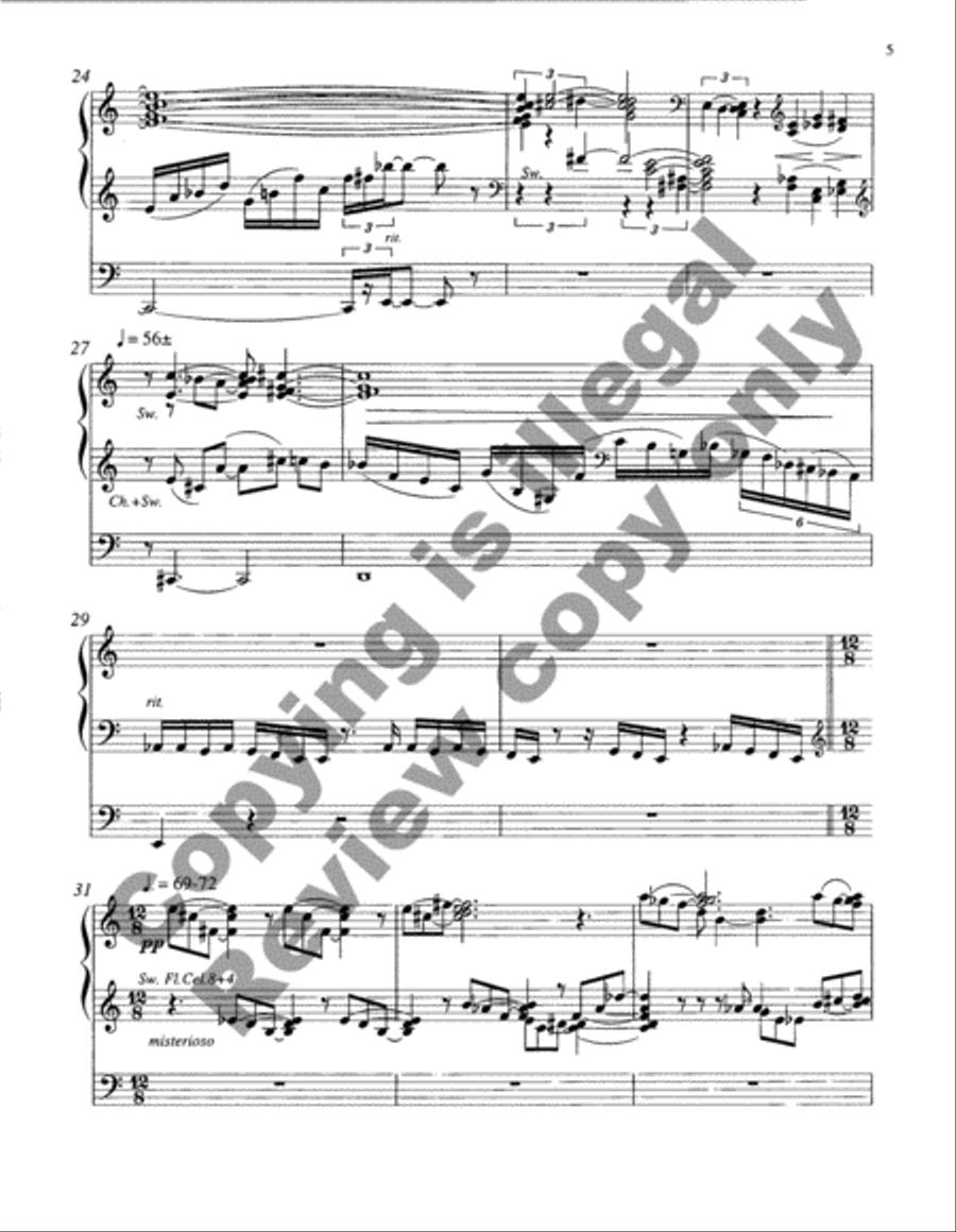 Fantasy on Cortége et Litanie of Marcel Dupré Organ scores gallery preview page 5