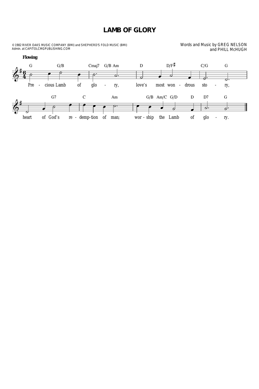 Lamb Of Glory Lamb Of Glory Flute scores gallery preview page 1