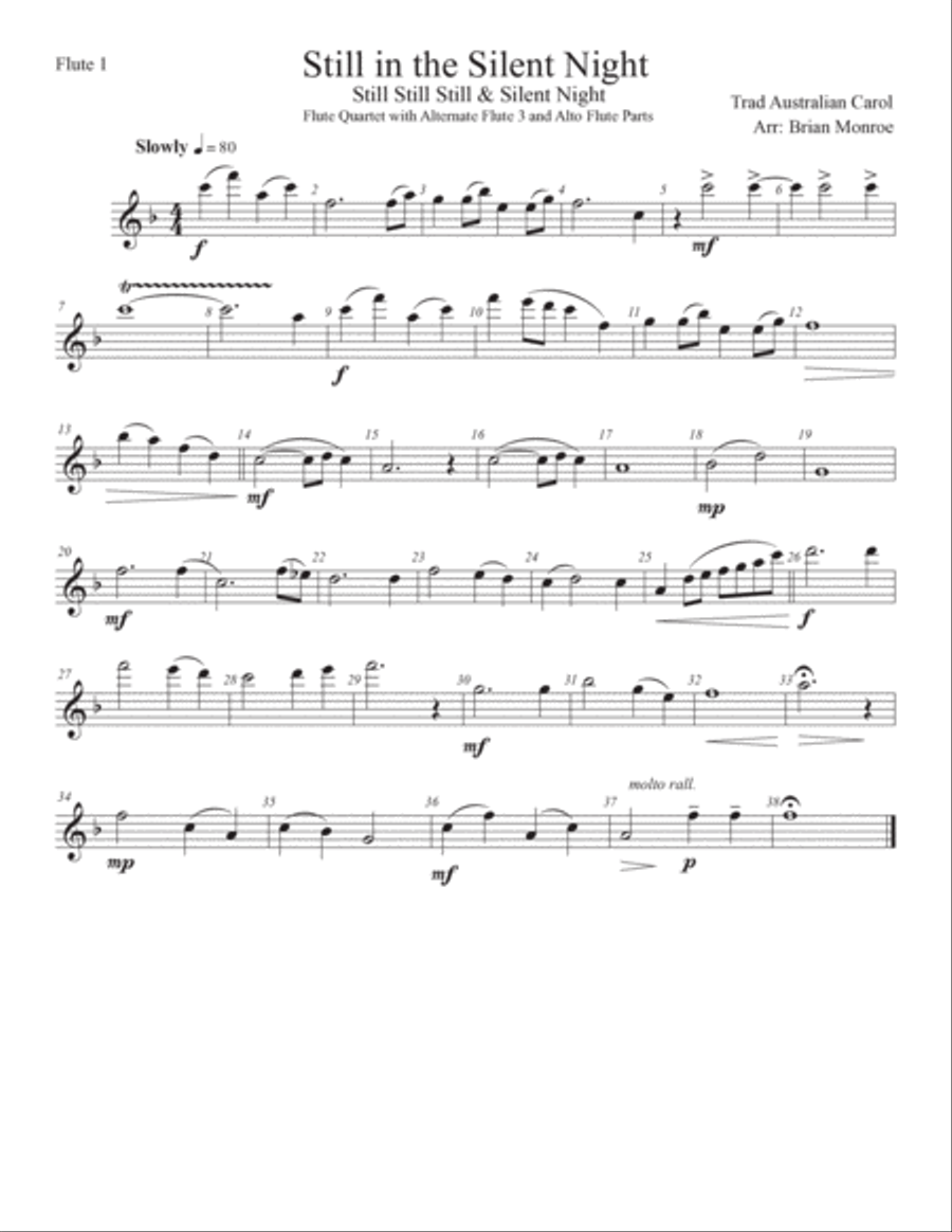 Be Still Silent Night (Still Still Still and Silent Night Woodwind Quartet scores gallery preview page 5