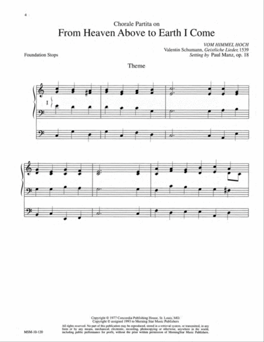 Partita on From Heaven Above to Earth I Come Organ scores gallery preview page 3
