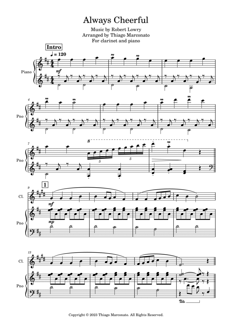 Always Cheerful Always Cheerful B-Flat Clarinet scores gallery preview page 1