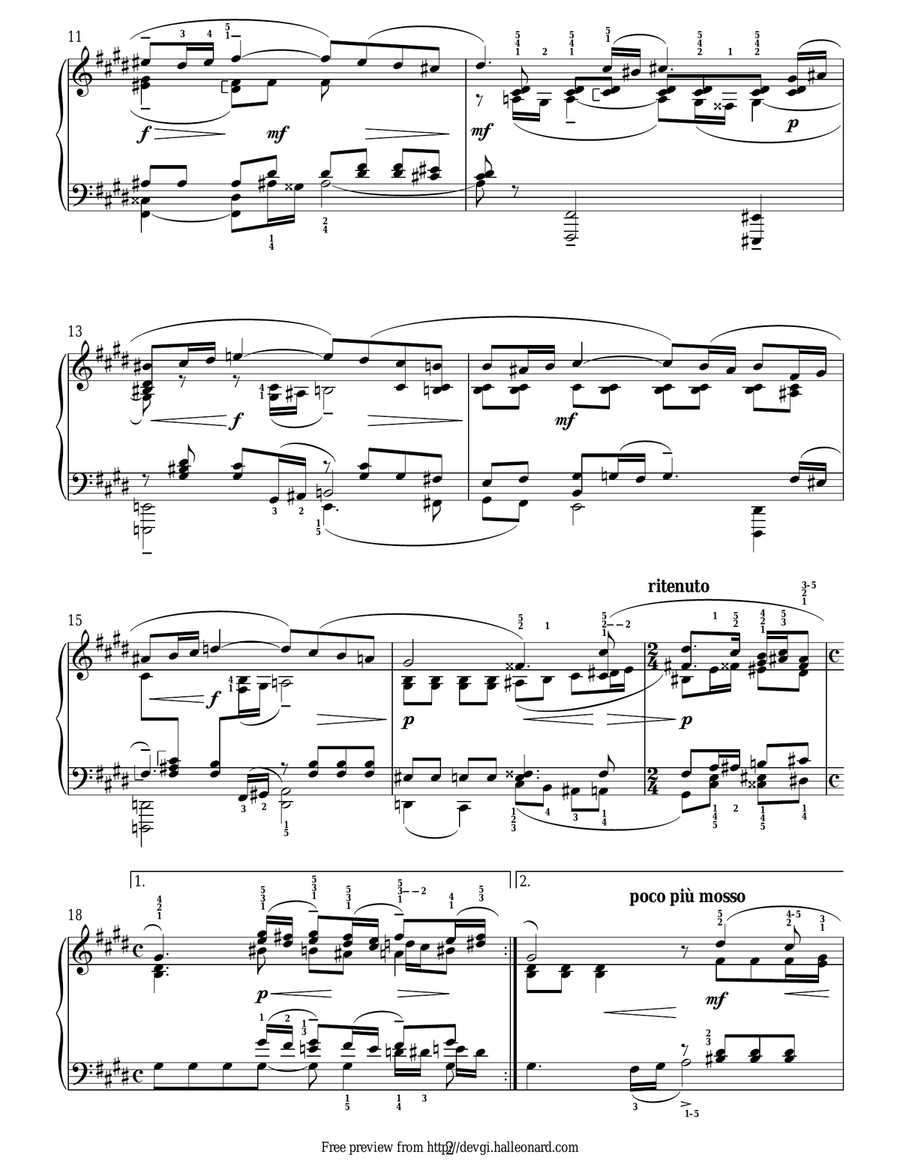 Vocalise (No.14 from Fourteen Songs, Op.34) Piano Solo scores gallery preview page 2
