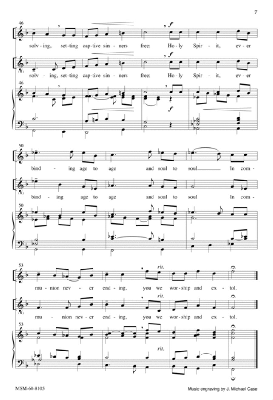 Holy Spirit, Ever Dwelling 4-Part scores gallery preview page 7