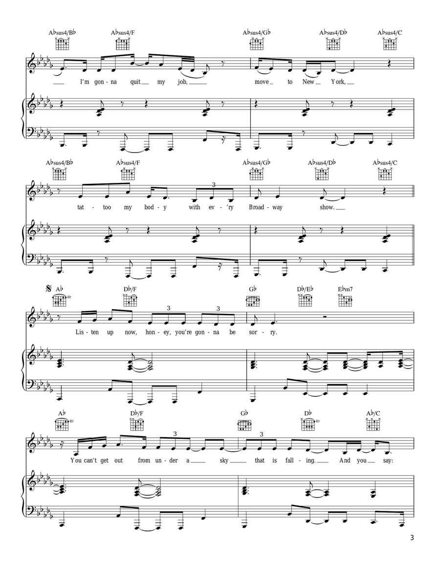 Vegas Vegas Piano, Vocal, Guitar scores gallery preview page 3