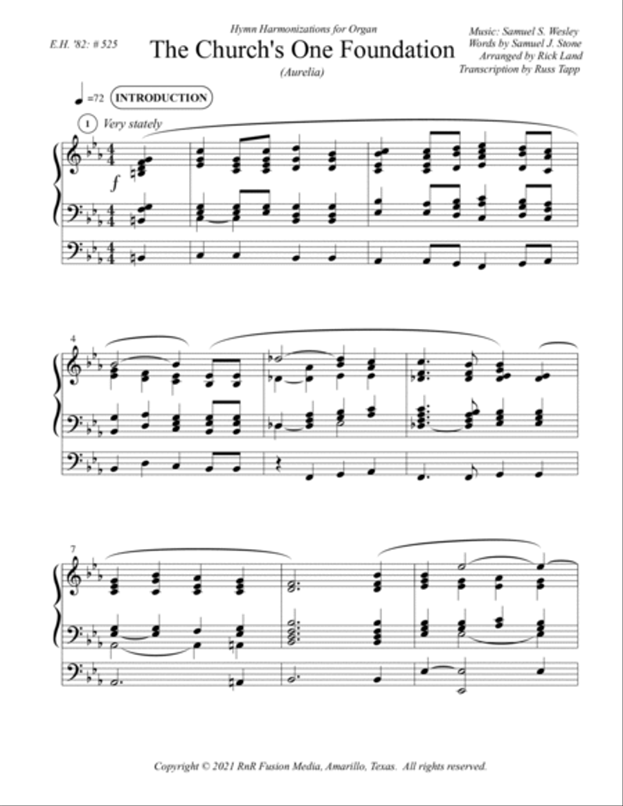 The Church's One Foundation - Easter Hymn Harmonization for Organ Organ Solo scores gallery preview page 4