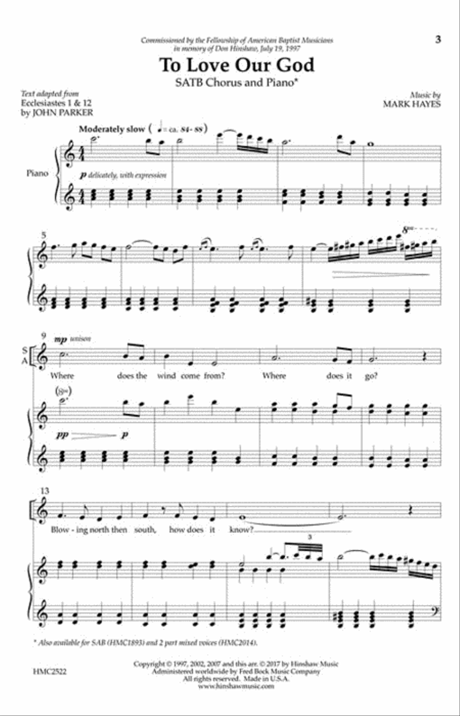To Love Our God 4-Part scores gallery preview page 2