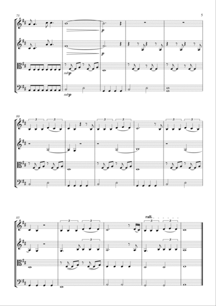 Can't Catch Me Now String Quartet scores gallery preview page 5