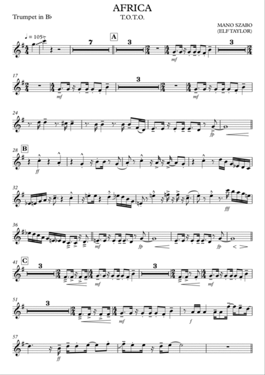 Africa Tenor Saxophone scores gallery preview page 5