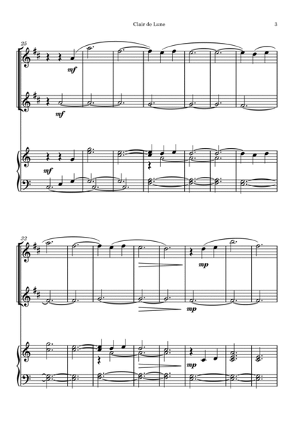 Clair de Lune by Debussy - Clarinet Duet with Piano image number null