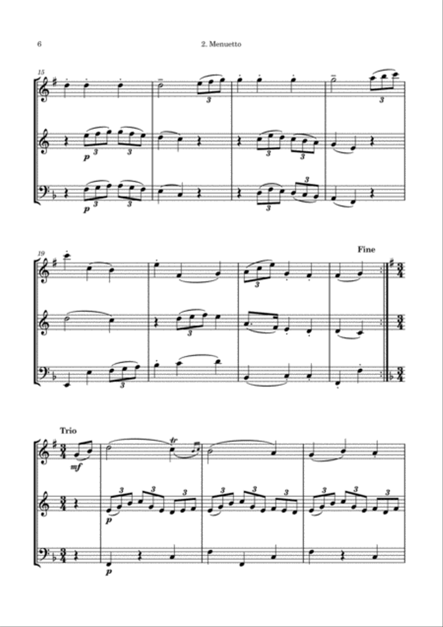 J. Haydn: Divertimento i F major Woodwind Trio scores gallery preview page 6