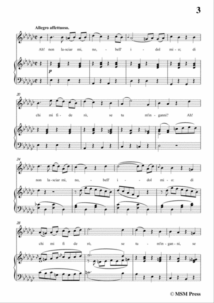 Schubert-Vedi Quanto Adoro,in D flat Major,for Voice&Piano Voice scores gallery preview page 5