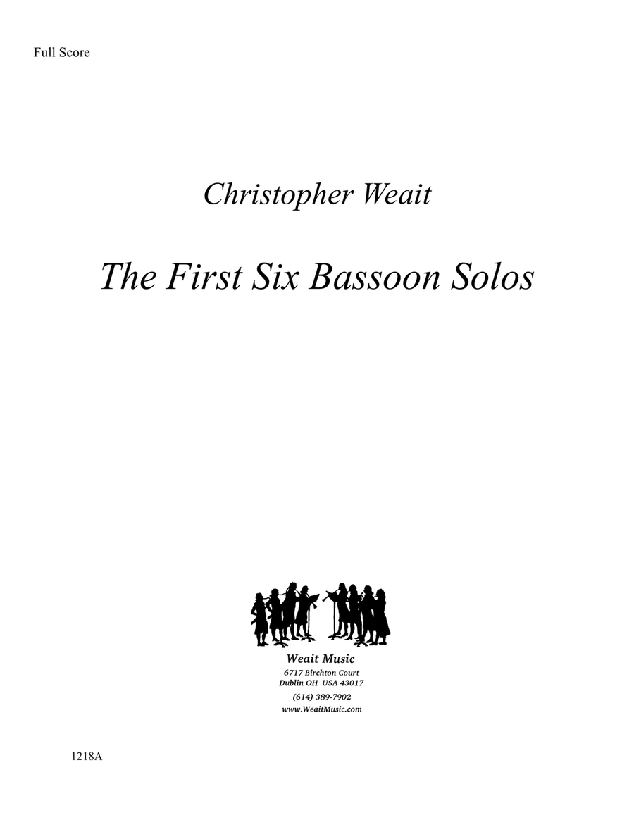The First Six Bassoon Solos for bassoon & piano (Total time 5’) Bassoon Solo scores gallery preview page 1