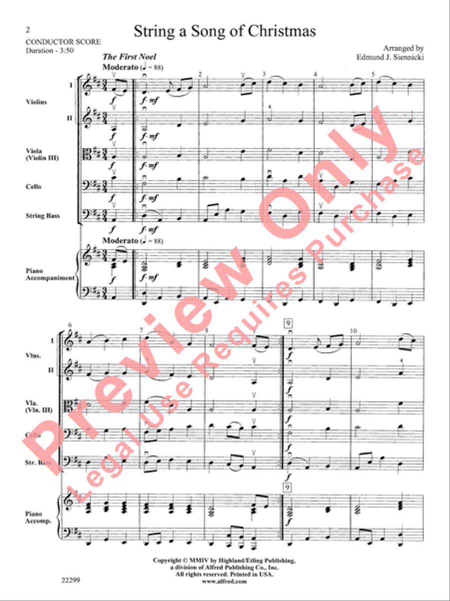 String a Song of Christmas String Orchestra scores gallery preview page 3