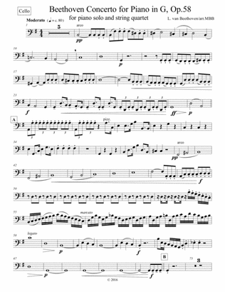 Concertos for Five Beethoven Piano Concerto in G maj. First mvnt Arr. for String Quartet, String par