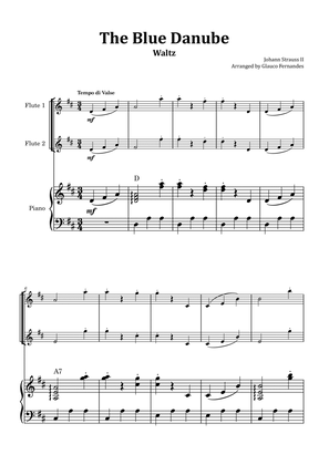 The Blue Danube - Flute Duet with Piano and Chord Notations