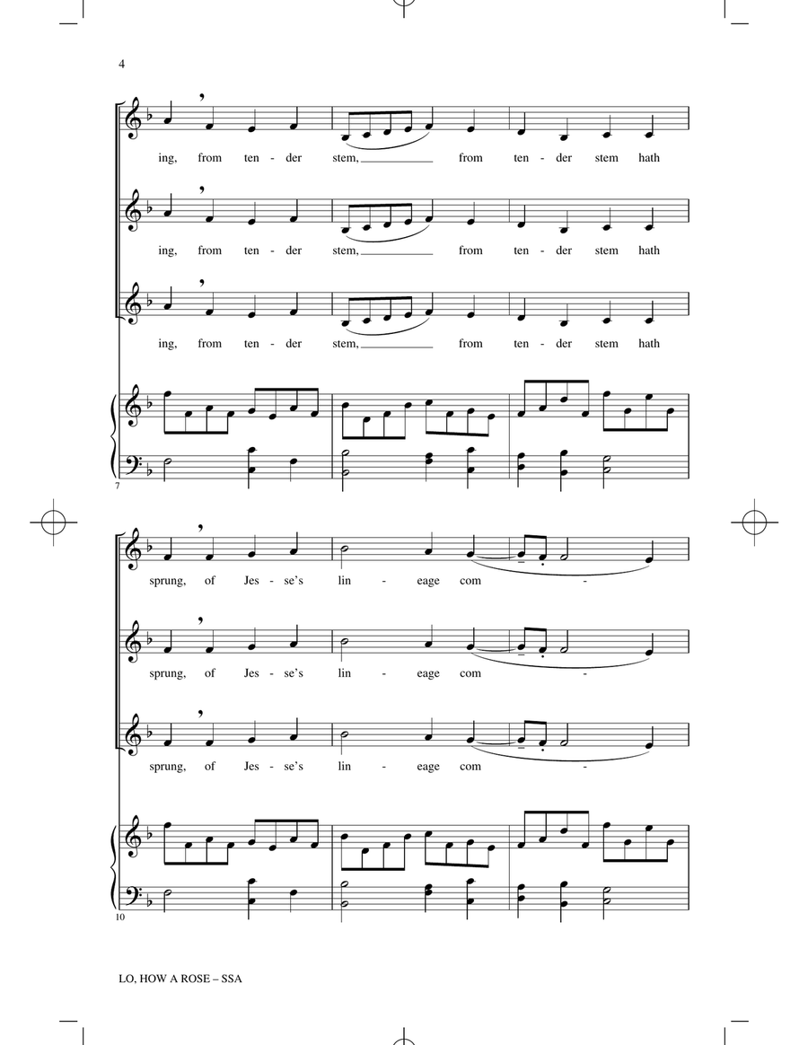 Lo, How A Rose (arr. Nancy Grundahl) SSA scores gallery preview page 2