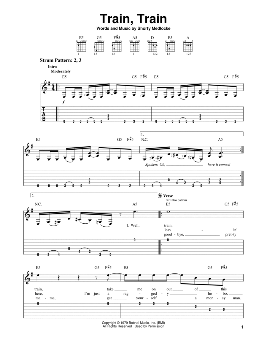 Train Acoustic Guitar scores gallery preview page 1