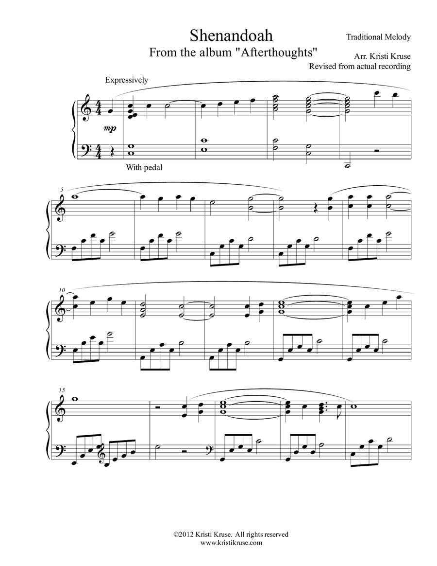 Shenandoah Piano Solo Shenandoah Piano Solo Piano Solo scores gallery preview page 2