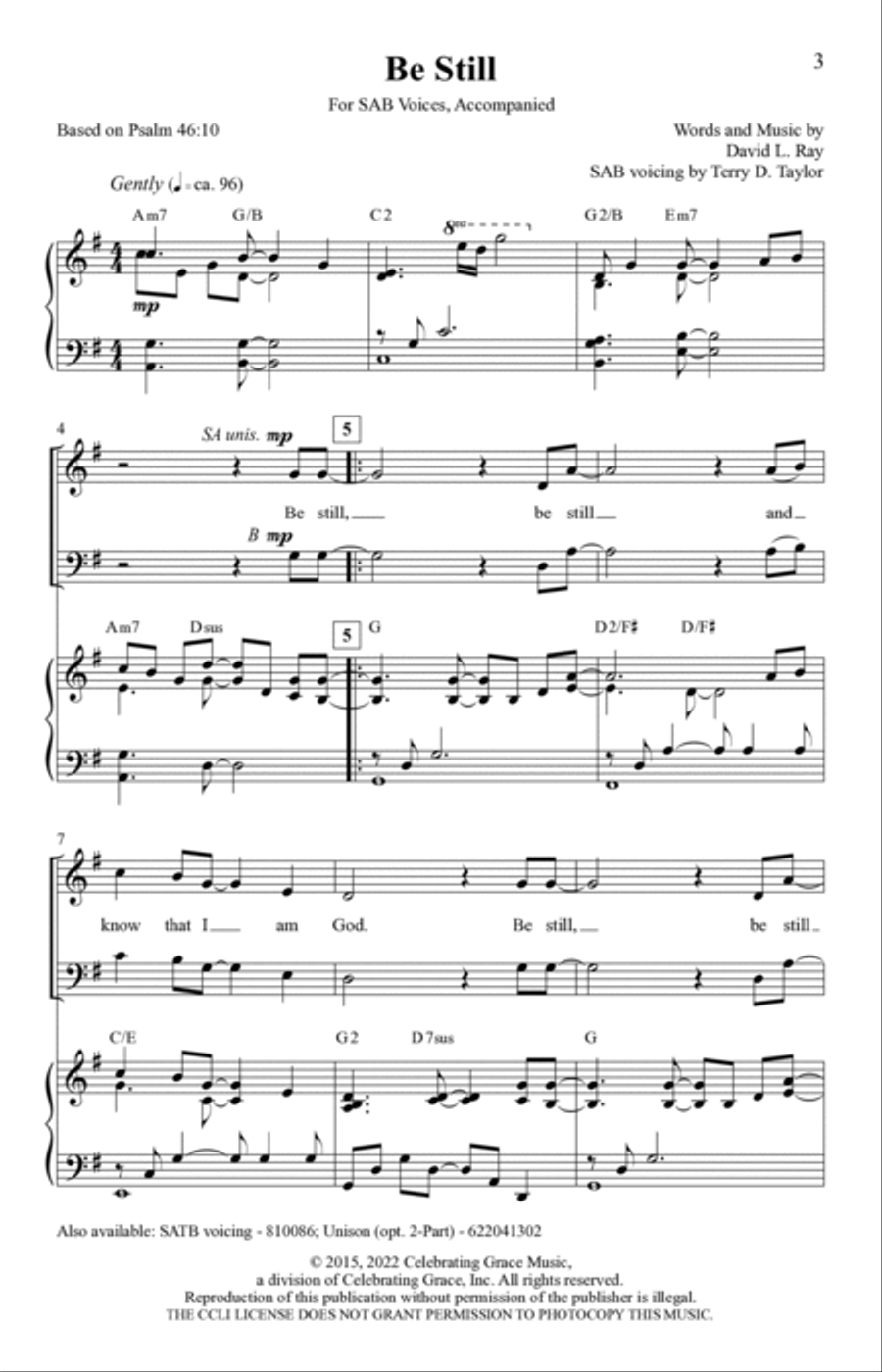 Be Still 3-Part scores gallery preview page 2