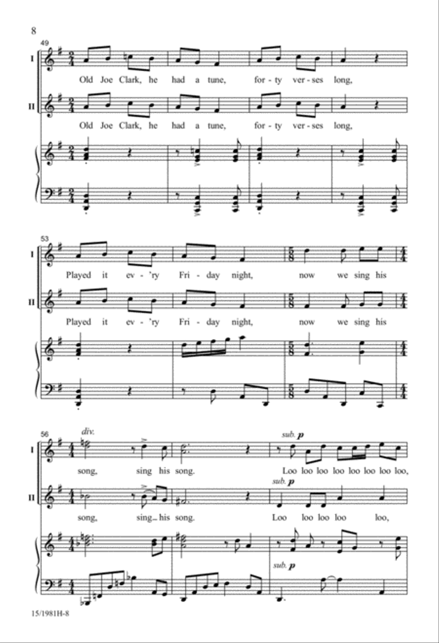 Old Joe Clark 2-Part scores gallery preview page 8