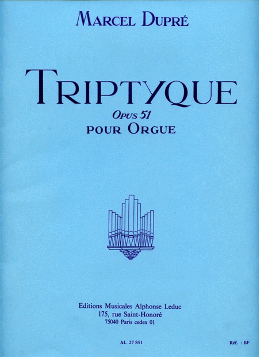 Dupre Triptyque Op.51 Organ Book