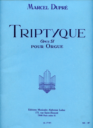 Book cover for Dupre Triptyque Op.51 Organ Book