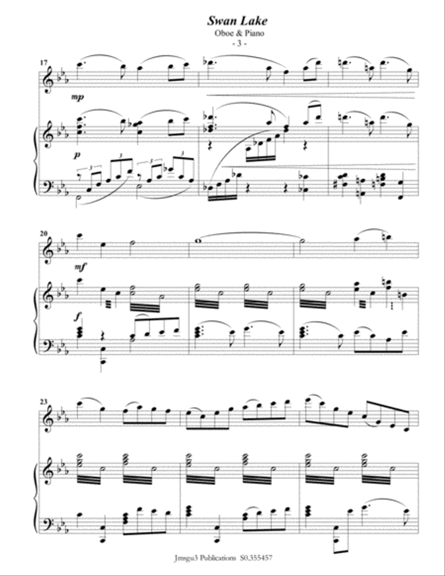 Tchaikovsky: Scene 10 from Swan Lake for Oboe & Piano Piano scores gallery preview page 4