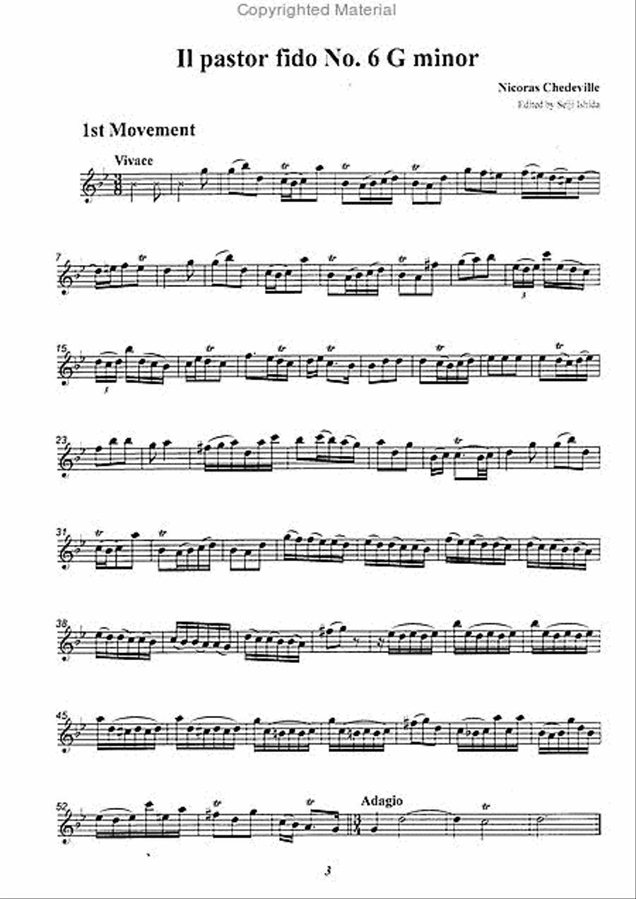 Il pastor fido No. 6 in G minor Flute scores gallery preview page 2