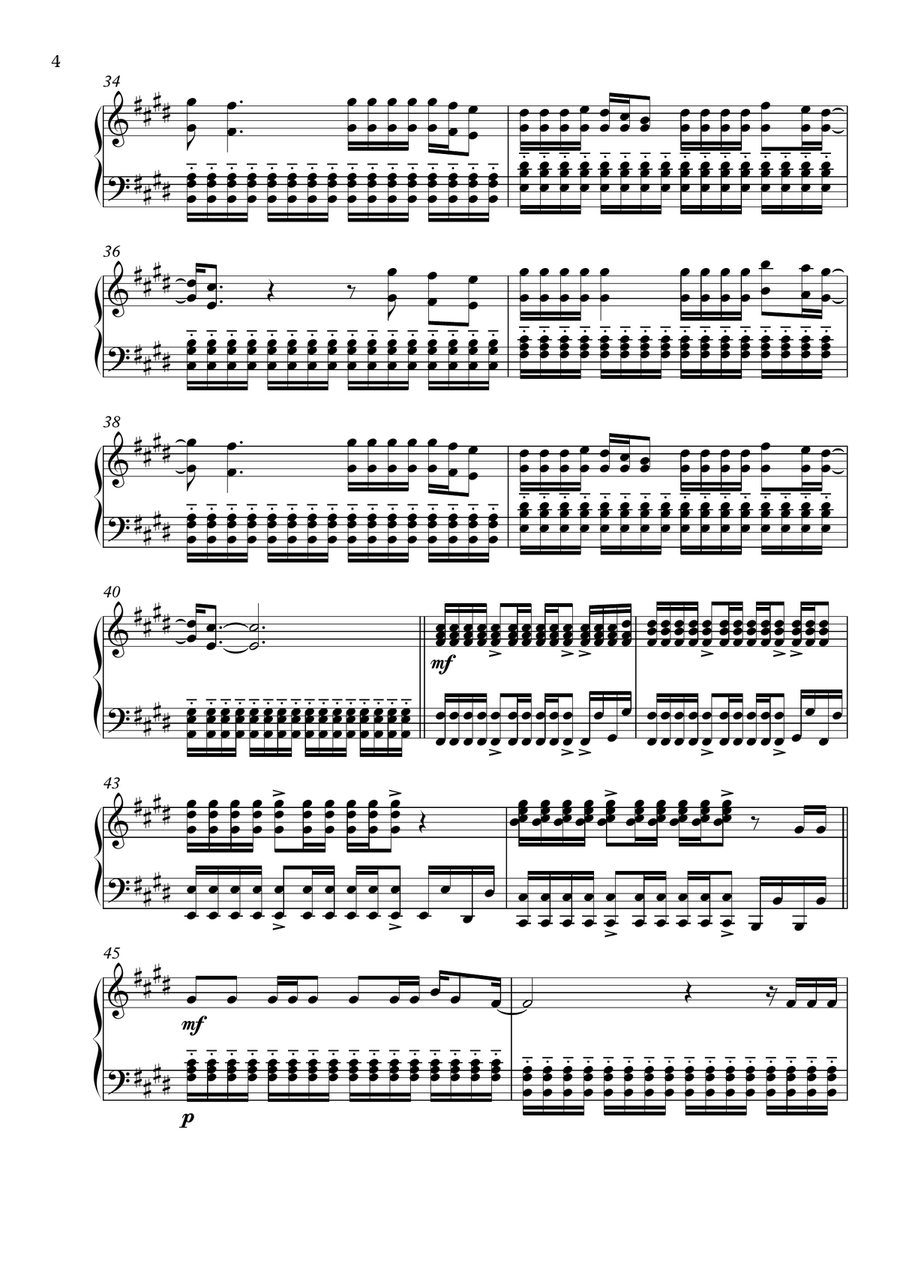Pink Lemonade Piano Solo scores gallery preview page 4
