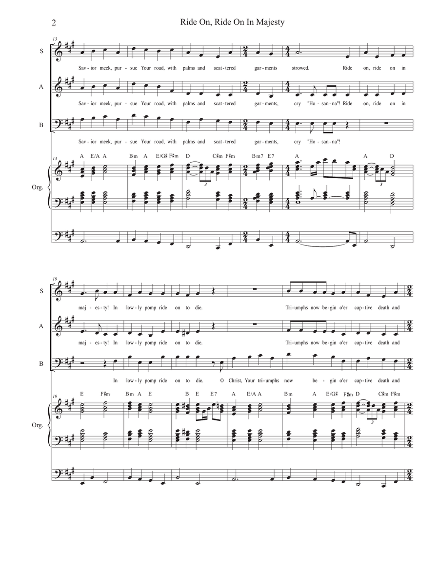 Ride On, Ride On In Majesty (Vocal Trio - (SAB) 3-Part scores gallery preview page 2