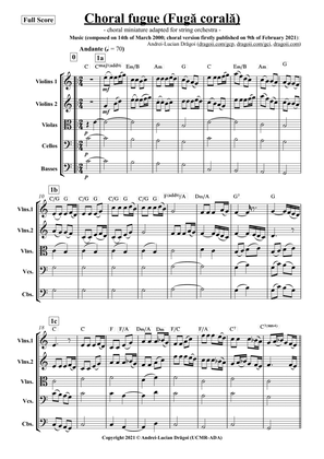 Choral fugue (Fugă corală) - choral miniature arranged for string orchestra