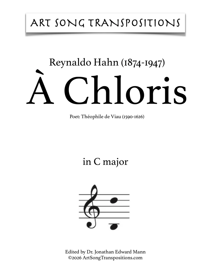 HAHN: À Chloris (transposed to C major)