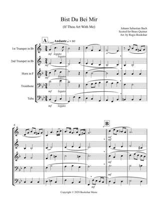 Book cover for Bist Du Bei Mir (Brass Quintet - 2 Trp, 1 Hrn, 1 Trb, 1 Tuba)