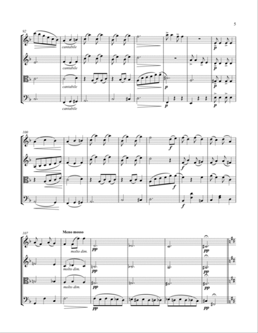 Bethena - A Concert Waltz String Quartet scores gallery preview page 5