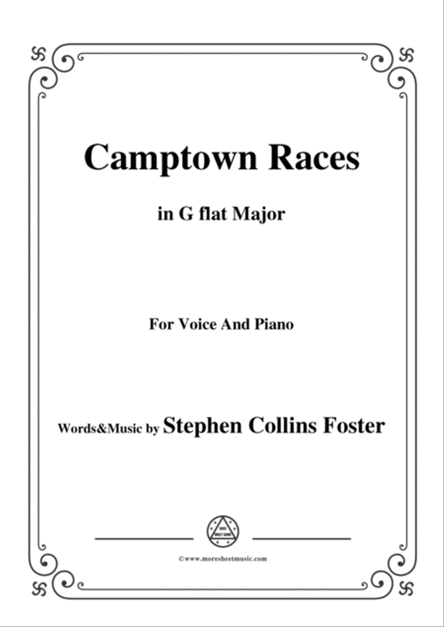 Stephen Collins Foster-Camptown Races,in G flat Major,for Voice&Piano Voice scores gallery preview page 1
