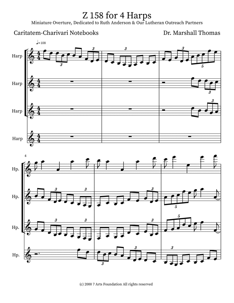 Z 158 for 4 Harps Harmonica scores gallery preview page 1