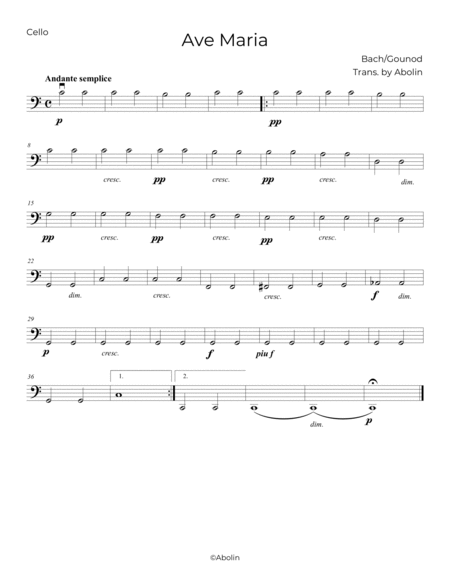 Ave Maria (Bach/Gounod, and Schubert) - String Quartet String Quartet - Digital Sheet Music