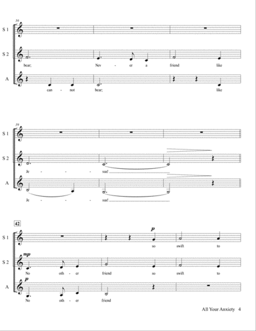 All Your Anxiety - SSA A Cappella SSA scores gallery preview page 5