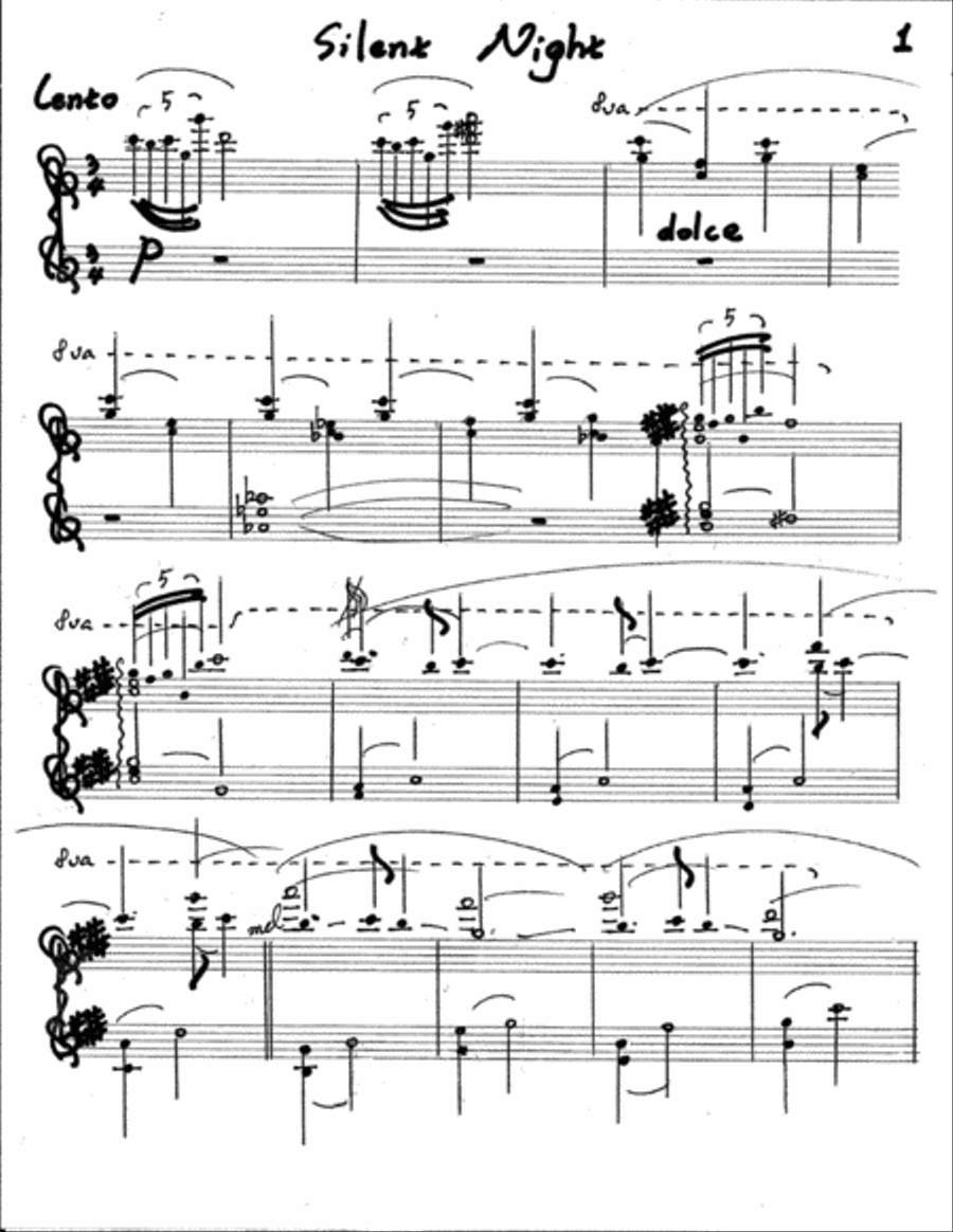 Silent Night Piano Solo scores gallery preview page 1