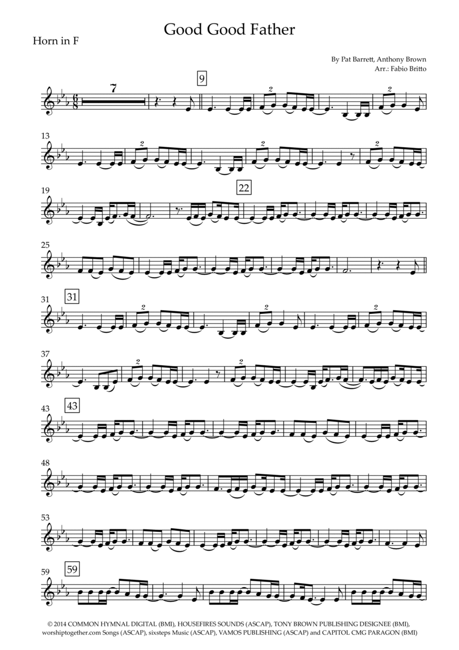 Good Good Father Horn Solo scores gallery preview page 1