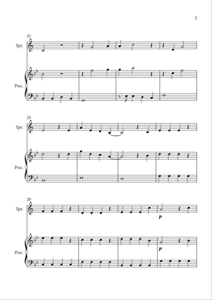 Flowers B-Flat Trumpet scores gallery preview page 3